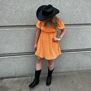 Dry Goods Short Flowy Orange Dress